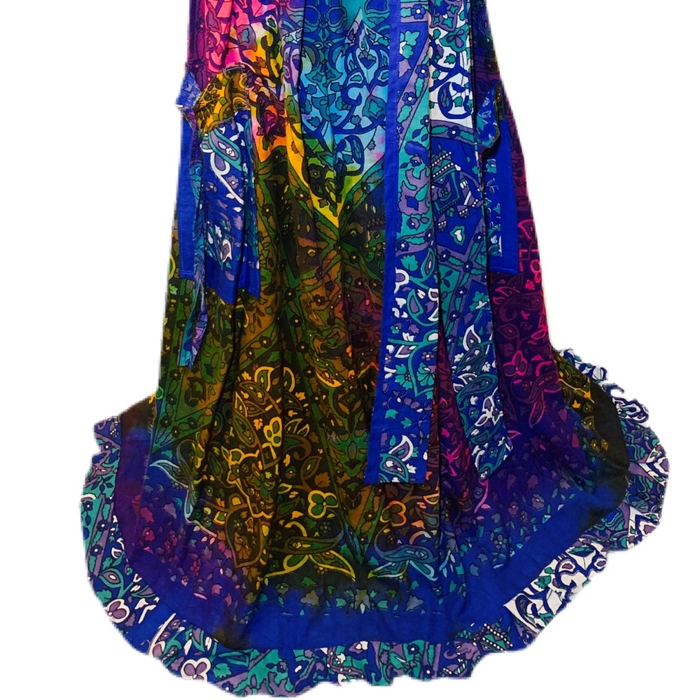 Boho Maxi Skirt Handmade Wraparound Maxi Skirt with large patch pockets - Picture 3 of 6